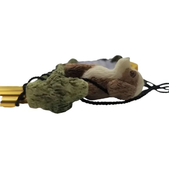 Brown Puppy with Yellow Roof Dog House Metal Rod Wind Chimes Resin - Picture 3 of 7